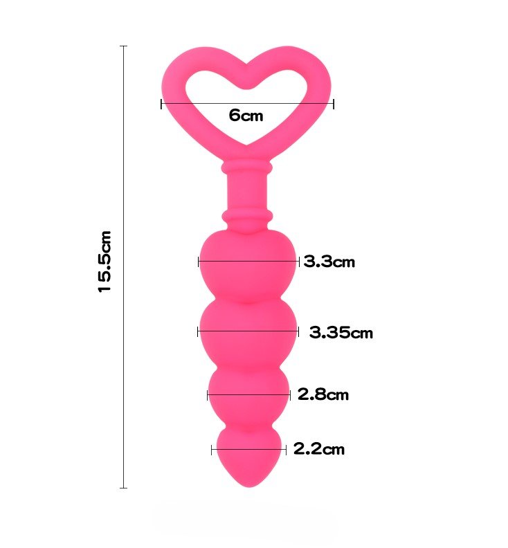 Heart Anal Plug Beads Balls G-Spot Stimulator Prostate Massager Butt Plugs Orgasm Sex Toy for Women Men Couple Adult Products - Light Pink - Image 10