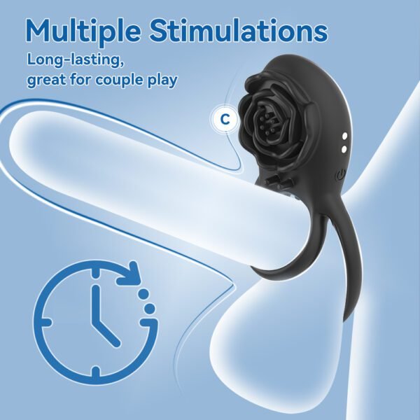 Rose Toy Vibrator Lock Rings Nipple Clitoris Stimulator Vibrators Sex Toys for Couple Delay - Image 5