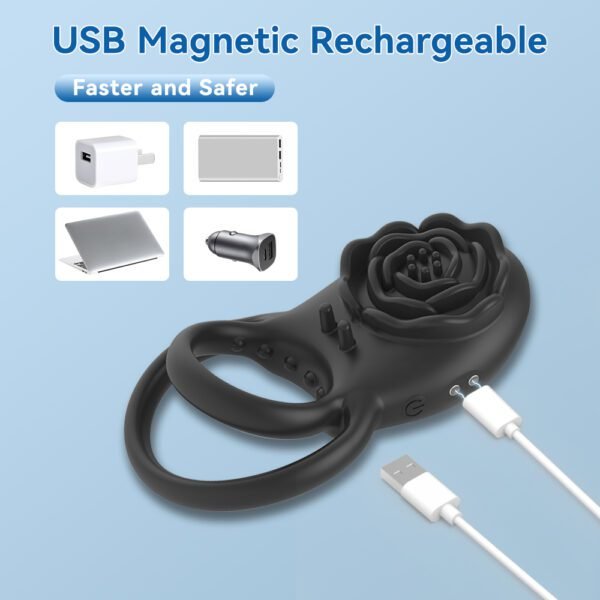 Rose Toy Vibrator Lock Rings Nipple Clitoris Stimulator Vibrators Sex Toys for Couple Delay - Image 7