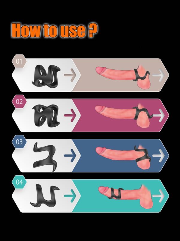 Silicone Penis Ring Adult Sex Toy Cock Ring for Men Silicone Multipurpose Testicle Toys Soft and Stretchable Cock Sexual Stimulation Device - Image 5