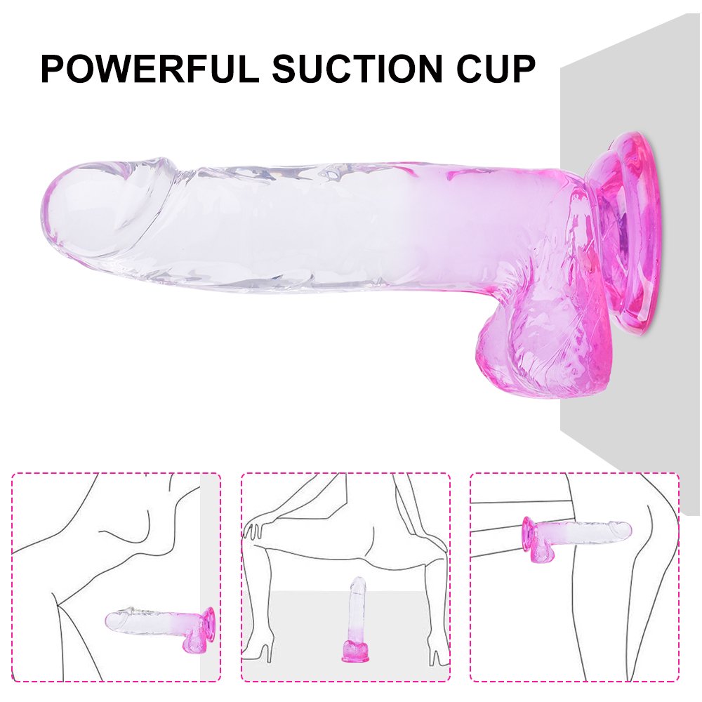 Realistic Silicon Dildo With Suction Cup - Large - Image 4