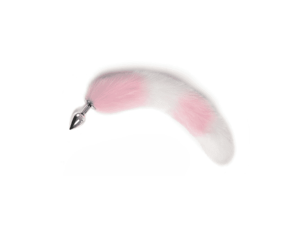 Role Play Fox Tail Butt Plug Pink/White - Fetish