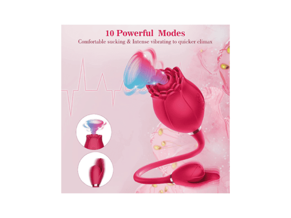 Rose Toy Vibrator With Sucking and G-spot vibrator - Image 4