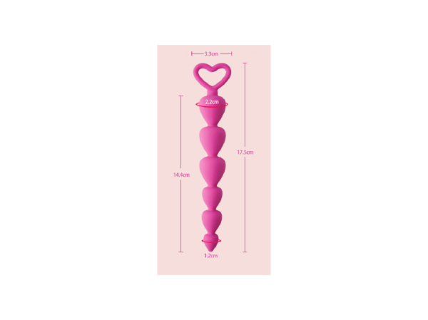 Long Heart Anal Plug Pink - Image 3